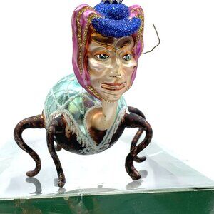 Whitehurst Hand Blown Surreal Spider Lady Fantasy Glass Ornament 1995 Imports